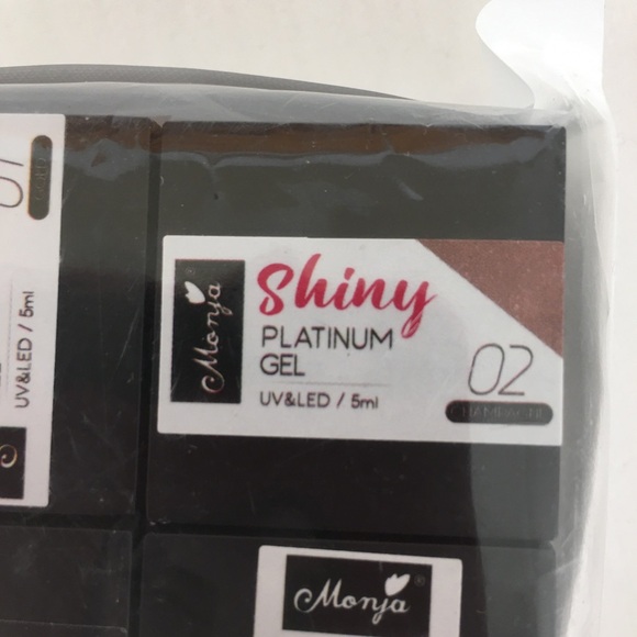 Morja Shiny Platinum Gel Nail Polish Set of 4 Black and Gold - Picture 3 of 6